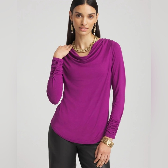 Chico's Tops - Chico's NWT Touch Of Cool Cowl Neck Top Sweet Berry 4/XXL